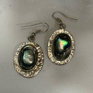 Elegant Silver and Black Abalone Earrings